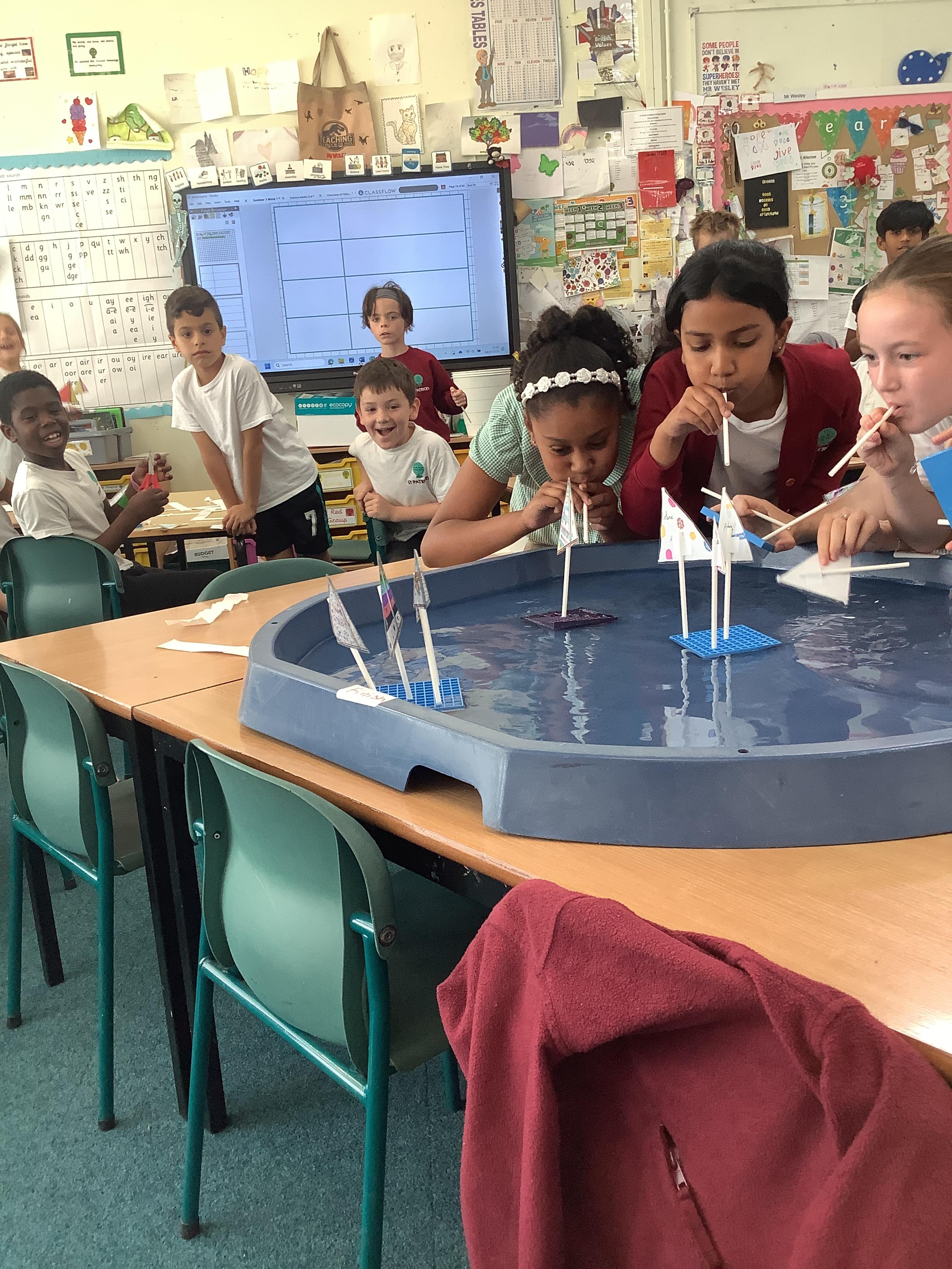 We designed out own sails and had races in Science.